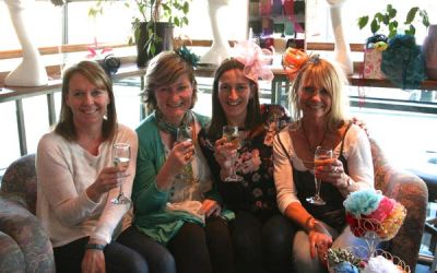 Colourful creativity – hen party fascinator making class.
